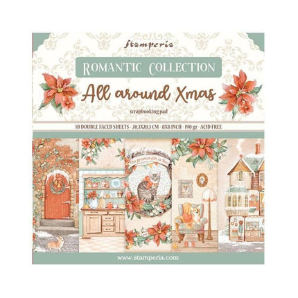 Papierblok 20,3x20,3 cm - 10 vellen - All Around Christmas