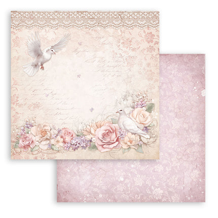 Papierblok 20,3x20,3 cm - 10 vellen - Romance Forever