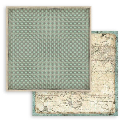 Papierblok 20,3x20,3 cm - 10 vellen -  Backgrounds Selection - Voyages Fantastiques