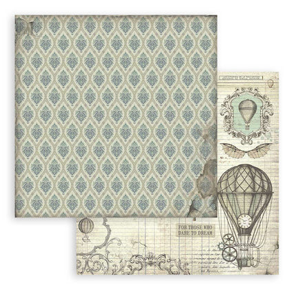 Papierblok 20,3x20,3 cm - 10 vellen -  Backgrounds Selection - Voyages Fantastiques