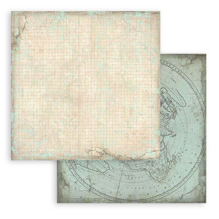 Papierblok 20,3x20,3 cm - 10 vellen -  Backgrounds Selection - Voyages Fantastiques