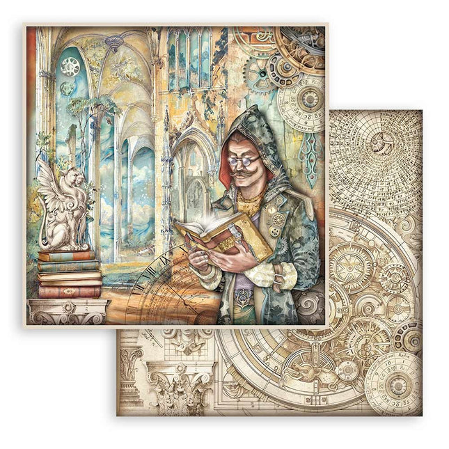 Papierblok 20,3x20,3 cm - 10 vellen - Sir Vagabond in Fantasy World