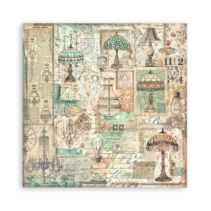 Papierblok 20,3x20,3 cm - 22 vellen - Single Face Brocante Antiques