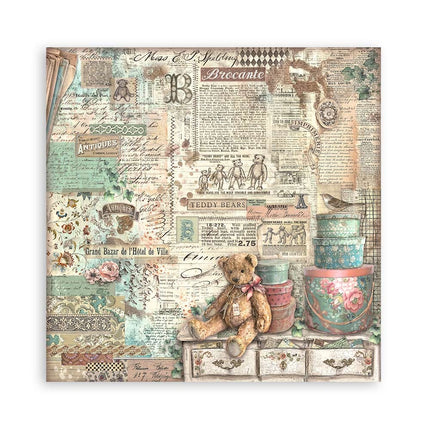 Papierblok 20,3x20,3 cm - 22 vellen - Single Face Brocante Antiques