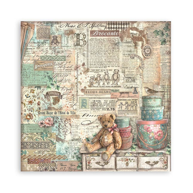 Papierblok 20,3x20,3 cm - 22 vellen - Single Face Brocante Antiques