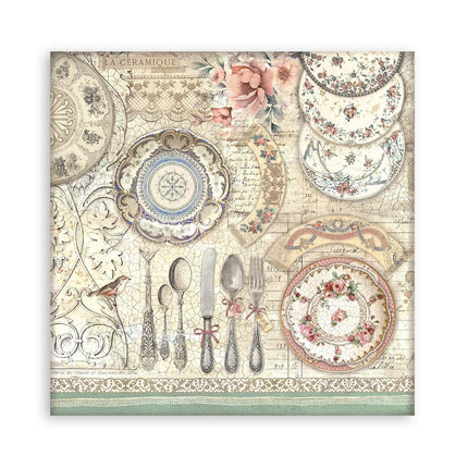 Papierblok 20,3x20,3 cm - 22 vellen - Single Face Brocante Antiques