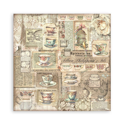 Papierblok 20,3x20,3 cm - 22 vellen - Single Face Brocante Antiques