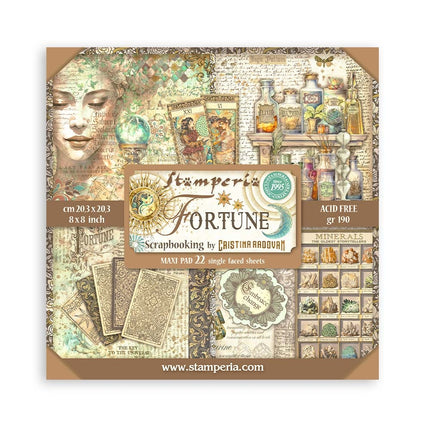 Papierblok 20,3x20,3 cm - 22 vellen - Single Face Fortune