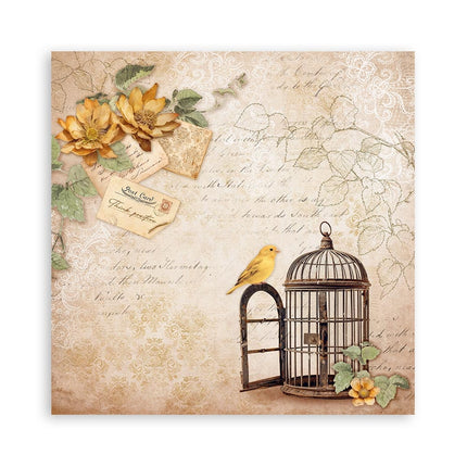 Papierblok 20,3x20,3 cm - 22 vellen - Single Face Golden Harmony
