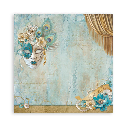 Papierblok 20,3x20,3 cm - 22 vellen - Single Face Masquerade