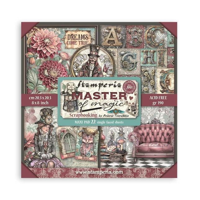 Papierblok 20,3x20,3 cm - 22 vellen - Single Face Master of Magic