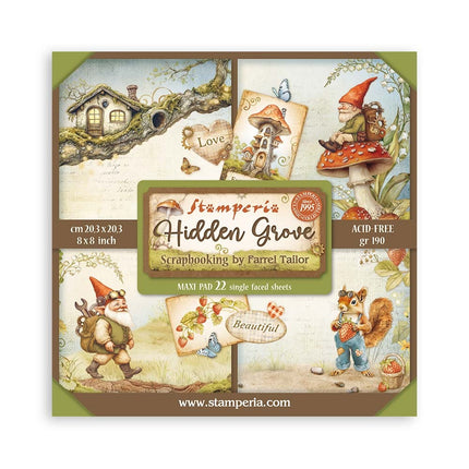 Papierblok 20,3x20,3 cm - 22 vellen - Single Face Hidden Grove