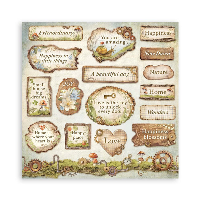 Papierblok 20,3x20,3 cm - 22 vellen - Single Face Hidden Grove