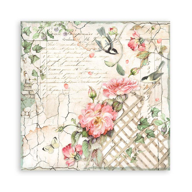 Papierblok 20,3x20,3 cm - 22 vellen - Single Face House of Roses