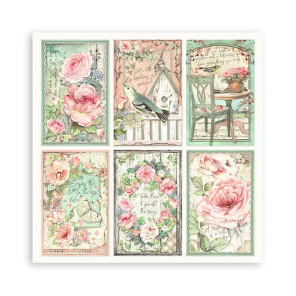Papierblok 20,3x20,3 cm - 22 vellen - Single Face House of Roses