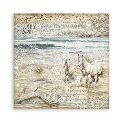 Papierblok 20,3x20,3 cm - 22 vellen - Single Face Silent Sea