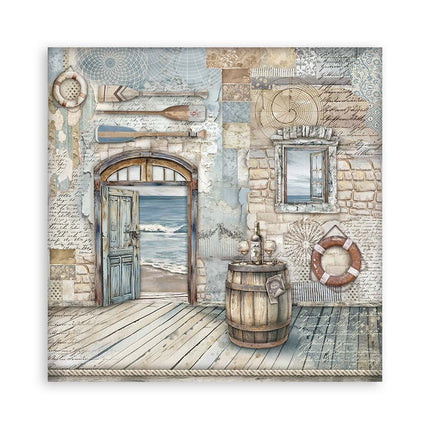 Papierblok 20,3x20,3 cm - 22 vellen - Single Face Silent Sea