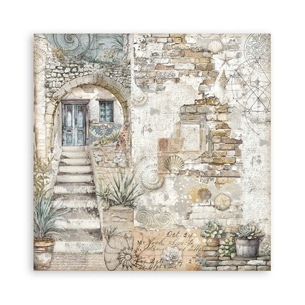 Papierblok 20,3x20,3 cm - 22 vellen - Single Face Silent Sea