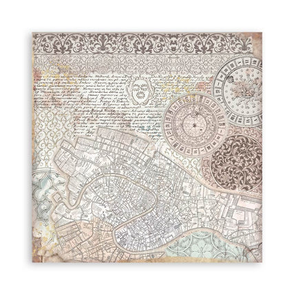 Papierblok 20,3x20,3 cm - 22 vellen - Single Face Venice City of Art