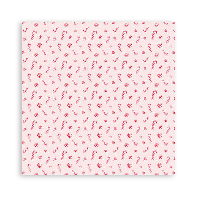 Papierblok 20,3x20,3 cm - 22 vellen - Single Face Candy Christmas