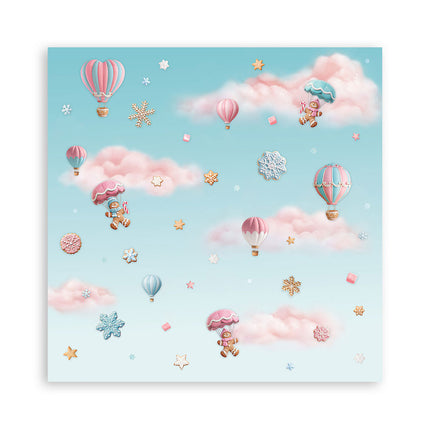 Papierblok 20,3x20,3 cm - 22 vellen - Single Face Candy Christmas