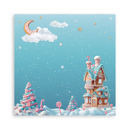 Papierblok 20,3x20,3 cm - 22 vellen - Single Face Candy Christmas