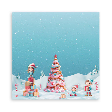 Papierblok 20,3x20,3 cm - 22 vellen - Single Face Candy Christmas