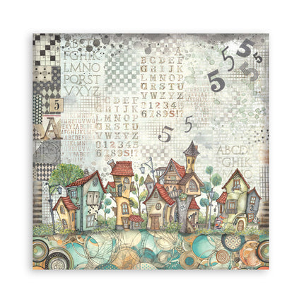 Papierblok 20,3x20,3 cm - 22 vellen - Single Face Furry Friends