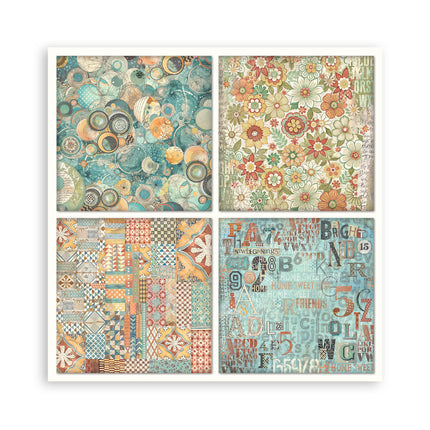 Papierblok 20,3x20,3 cm - 22 vellen - Single Face Furry Friends