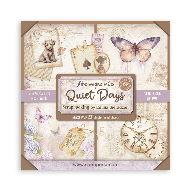 Papierblok 20,3x20,3 cm - 22 vellen - Single Face Quiet Days