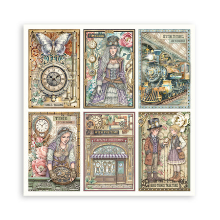 Scrapbooking Printed Pad for Art and Craft 22 sheets cm 20,3X20,3 (8"X8") Single Face Gardens of Time