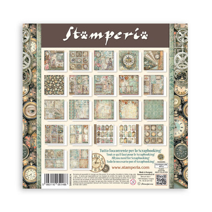 Scrapbooking Printed Pad for Art and Craft 22 sheets cm 20,3X20,3 (8"X8") Single Face Gardens of Time