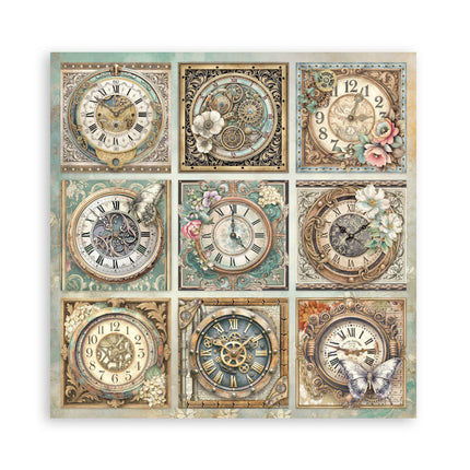 Scrapbooking Printed Pad for Art and Craft 22 sheets cm 20,3X20,3 (8"X8") Single Face Gardens of Time