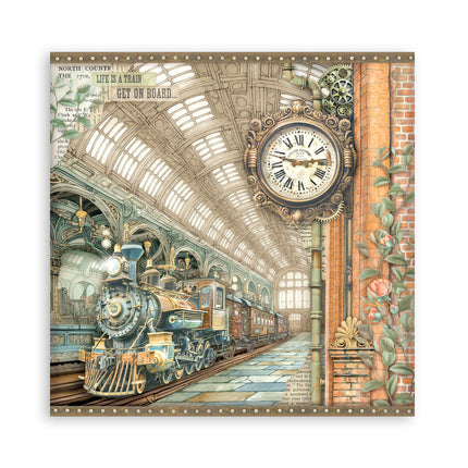 Scrapbooking Printed Pad for Art and Craft 22 sheets cm 20,3X20,3 (8"X8") Single Face Gardens of Time