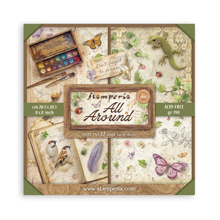 Scrapbooking Printed Pad for Art and Craft 22 sheets cm 20,3X20,3 (8"X8") Single Face All Around