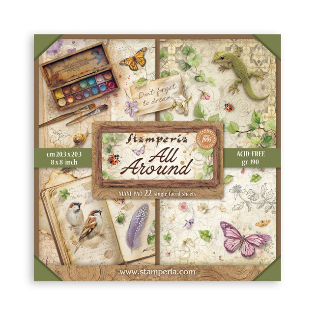 Scrapbooking Printed Pad for Art and Craft 22 sheets cm 20,3X20,3 (8"X8") Single Face All Around