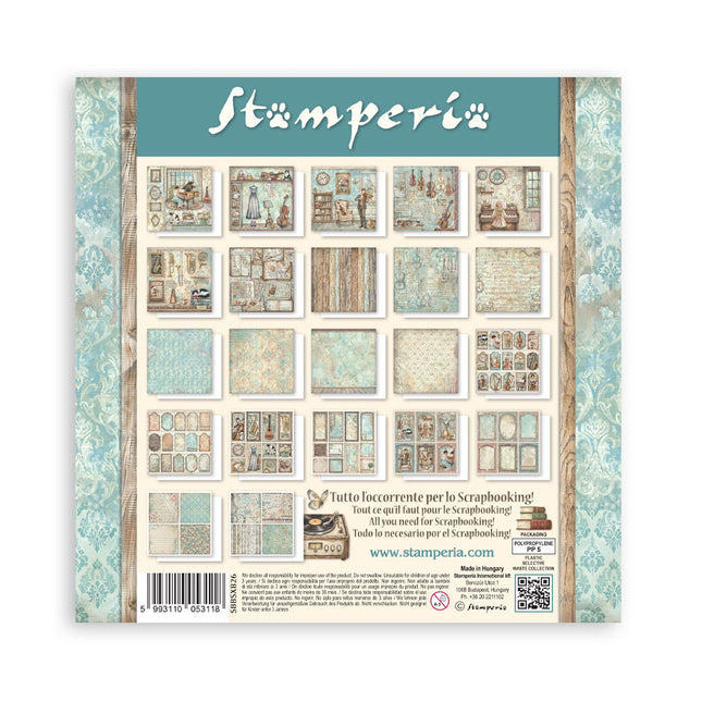 Scrapbooking Printed Pad for Art and Craft 22 sheets cm 20,3X20,3 (8"X8") Single Face Symphony