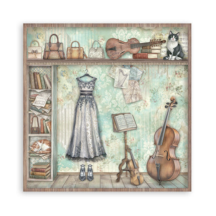 Scrapbooking Printed Pad for Art and Craft 22 sheets cm 20,3X20,3 (8"X8") Single Face Symphony