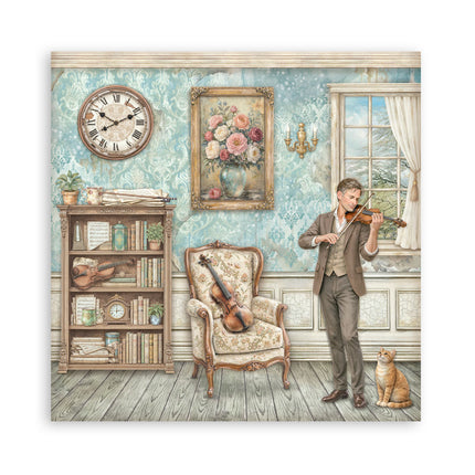 Scrapbooking Printed Pad for Art and Craft 22 sheets cm 20,3X20,3 (8"X8") Single Face Symphony