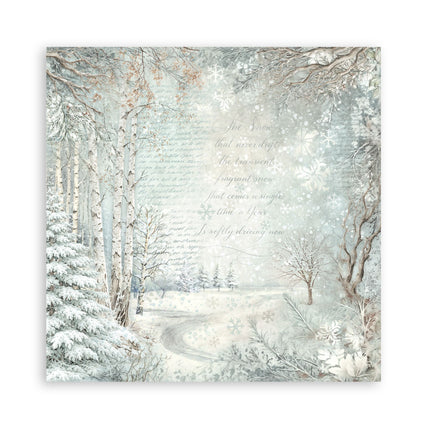 Scrapbooking Printed Pad for Art and Craft 22 sheets cm 20,3X20,3 (8"X8") Single Face White Christmas