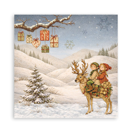 Scrapbooking Printed Pad for Art and Craft 22 sheets cm 20,3X20,3 (8"X8") Single Face Silent Night