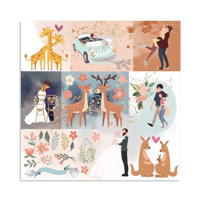 Papierblok 30,5x30,5 cm - 22 vellen - Single Face Love Story