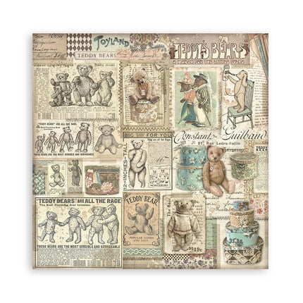 Papierblok 30,5x30,5 cm - 22 vellen - Enkelzijdig - Brocante Antiques