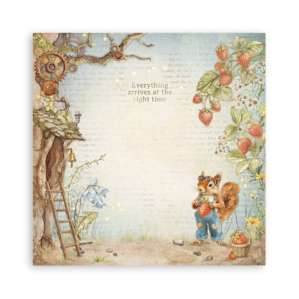 Papierblok 30,5x30,5 cm - 22 vellen - Enkelzijdig - Hidden Grove