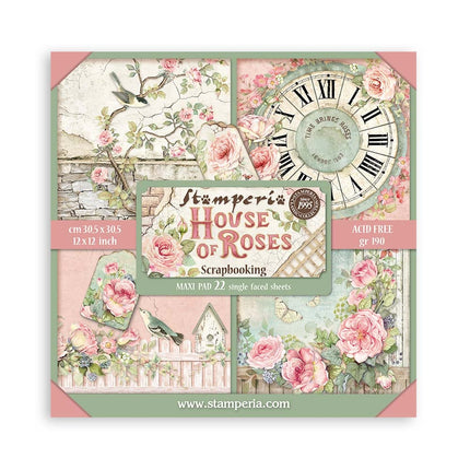Papierblok 30,5x30,5 cm - 22 vellen - Enkelzijdig - House of Roses