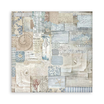 Papierblok 30,5x30,5 cm - 22 vellen - Enkelzijdig - Silent Sea