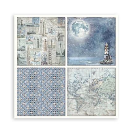 Papierblok 30,5x30,5 cm - 22 vellen - Enkelzijdig - Silent Sea