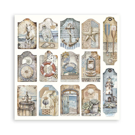 Papierblok 30,5x30,5 cm - 22 vellen - Enkelzijdig - Silent Sea