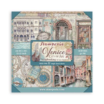Papierblok 30,5x30,5 cm - 22 vellen - Enkelzijdig - Venice City of Art
