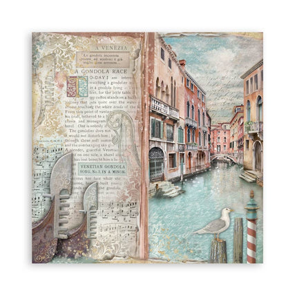 Papierblok 30,5x30,5 cm - 22 vellen - Enkelzijdig - Venice City of Art